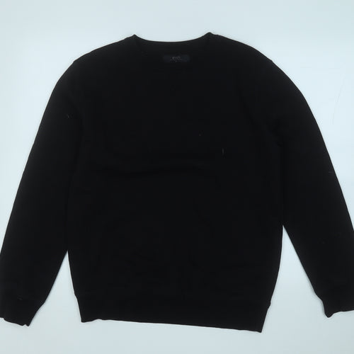 ACW85 Mens Black  Cotton Pullover Sweatshirt Size M