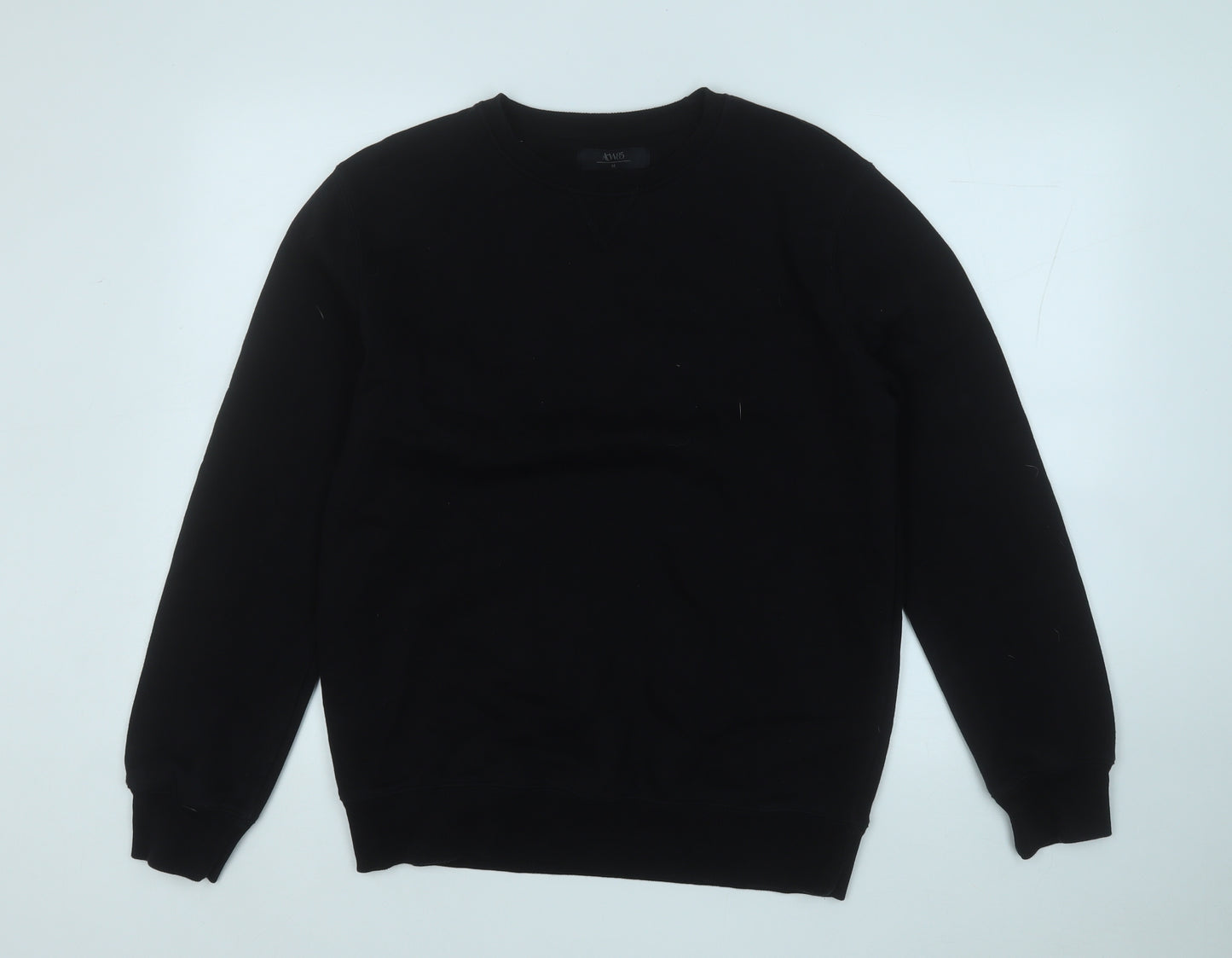 ACW85 Mens Black  Cotton Pullover Sweatshirt Size M