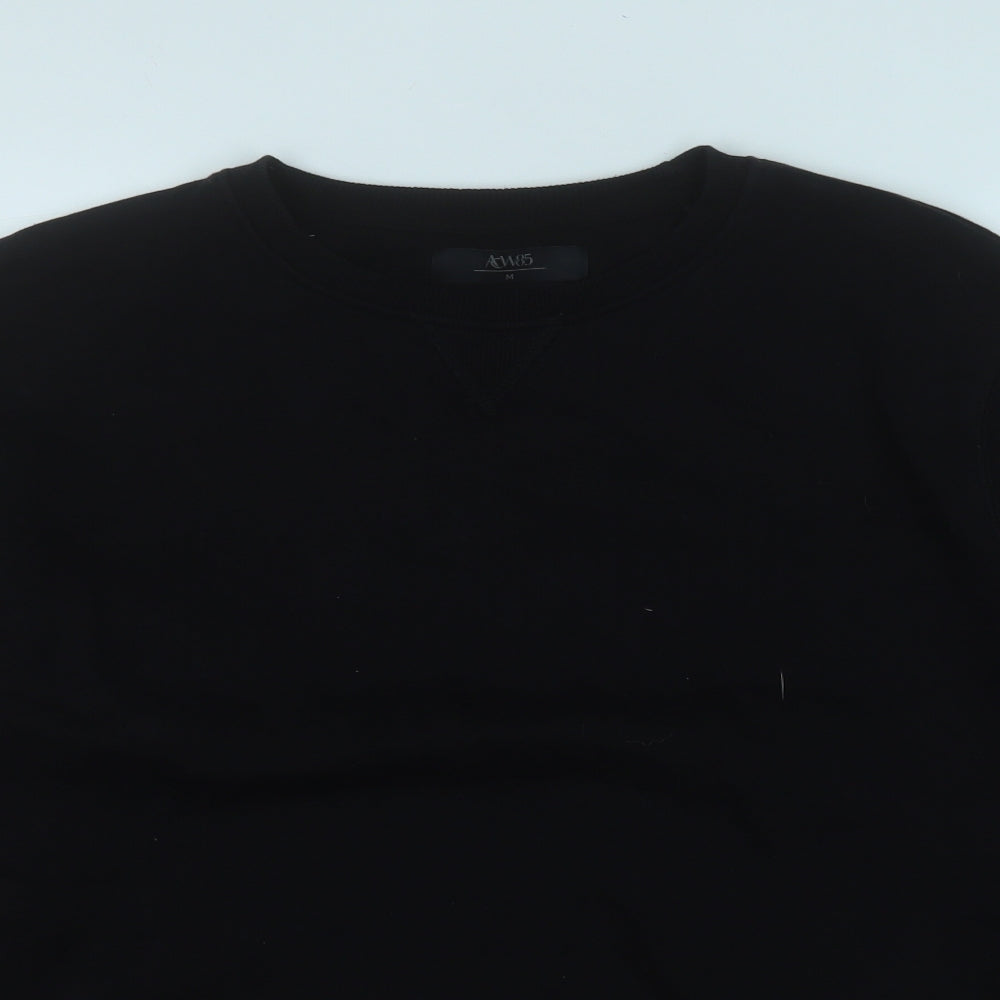 ACW85 Mens Black  Cotton Pullover Sweatshirt Size M