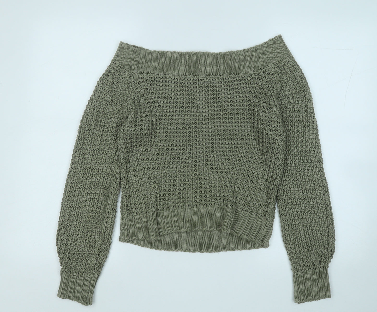 Pep&Co  Womens Green Round Neck  Acrylic Pullover Jumper Size S