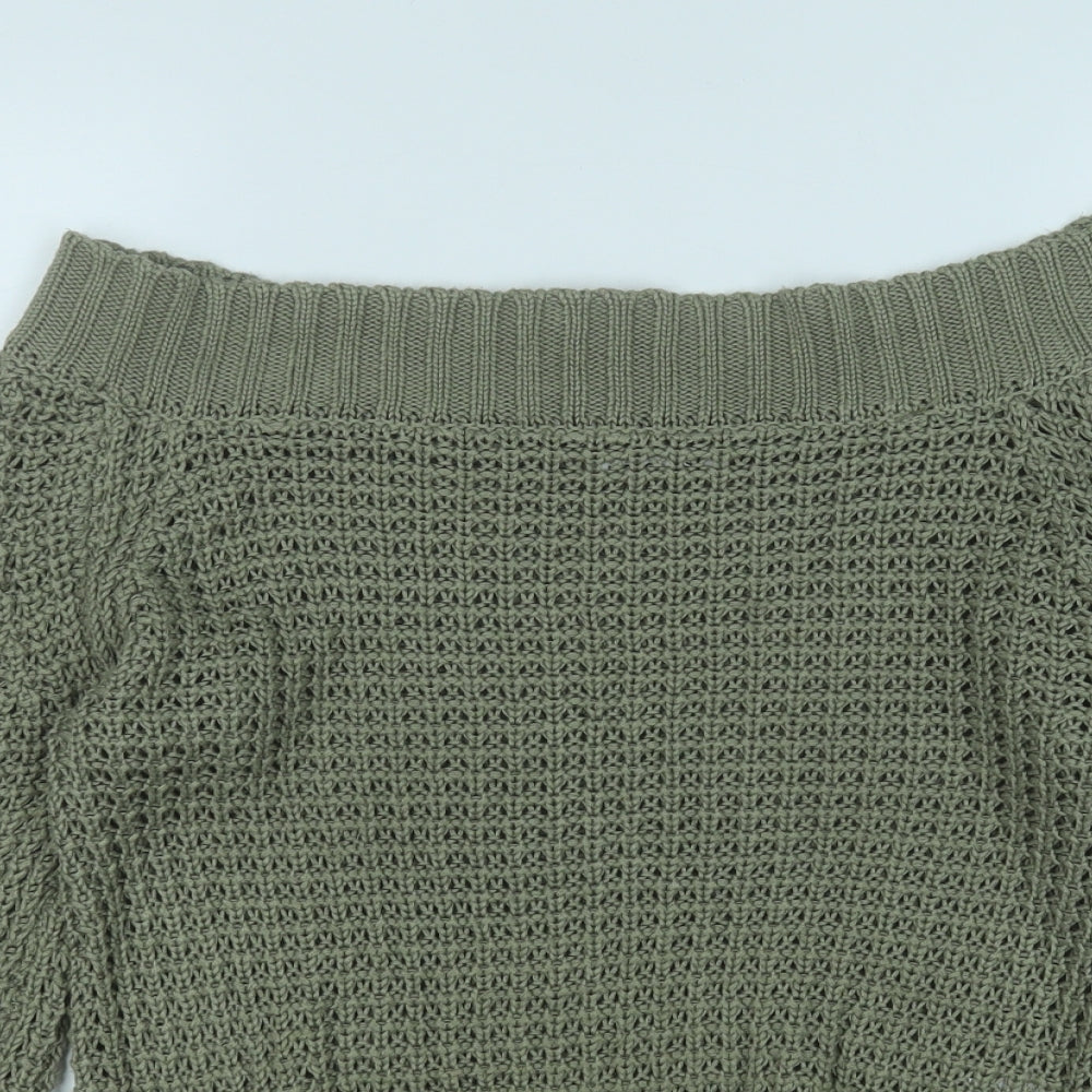 Pep&Co  Womens Green Round Neck  Acrylic Pullover Jumper Size S