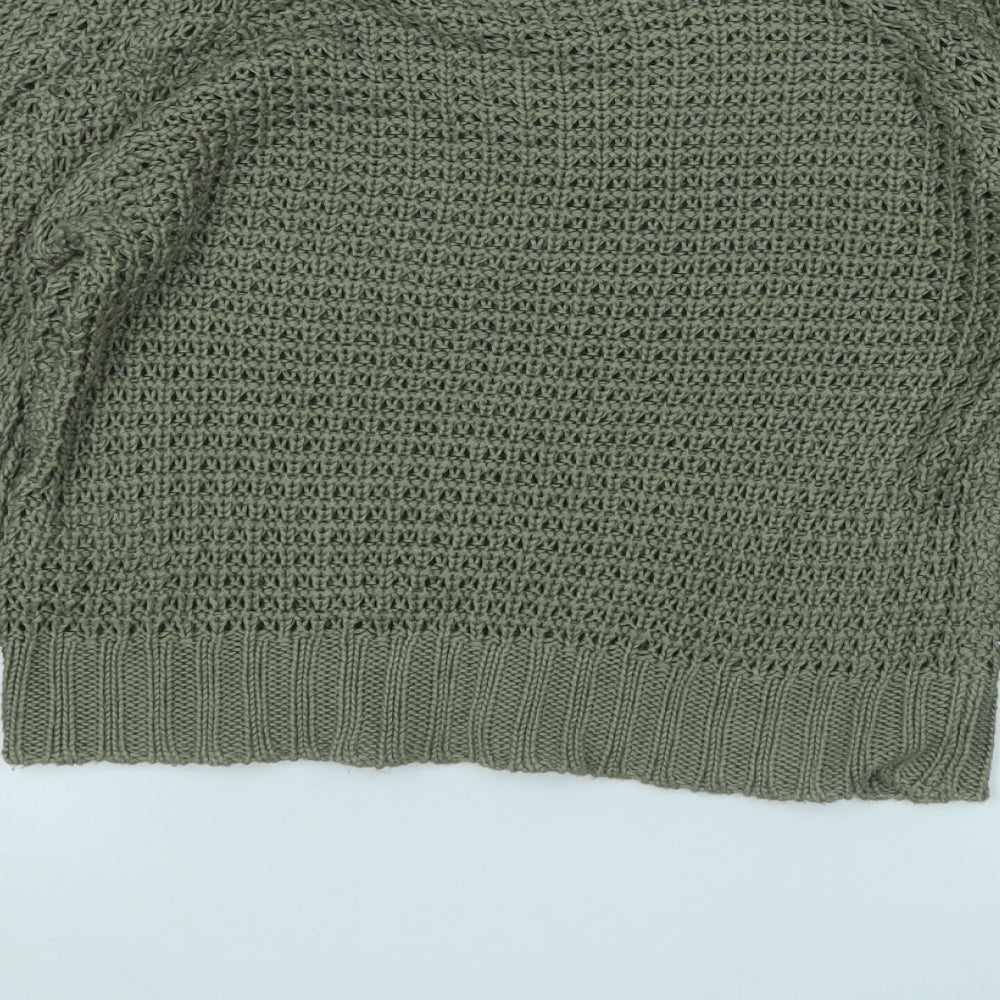 Pep&Co  Womens Green Round Neck  Acrylic Pullover Jumper Size S