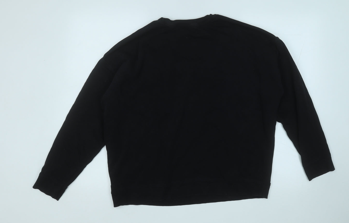 New Look Womens Black  Cotton Pullover Sweatshirt Size M