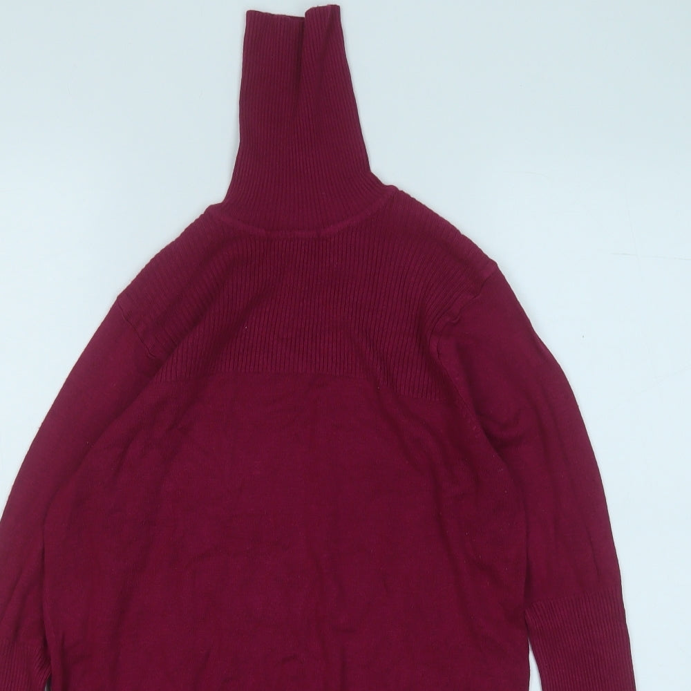 George Womens Purple Roll Neck  Viscose Pullover Jumper Size 12