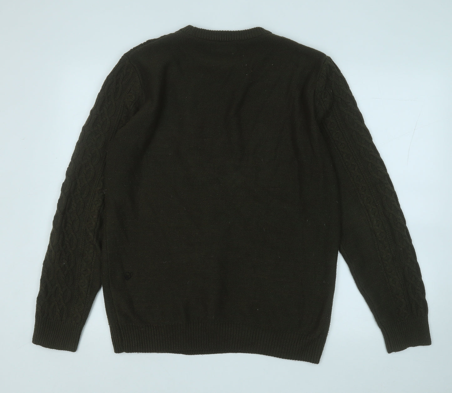 Primark Mens Green Round Neck  Cotton Pullover Jumper Size M