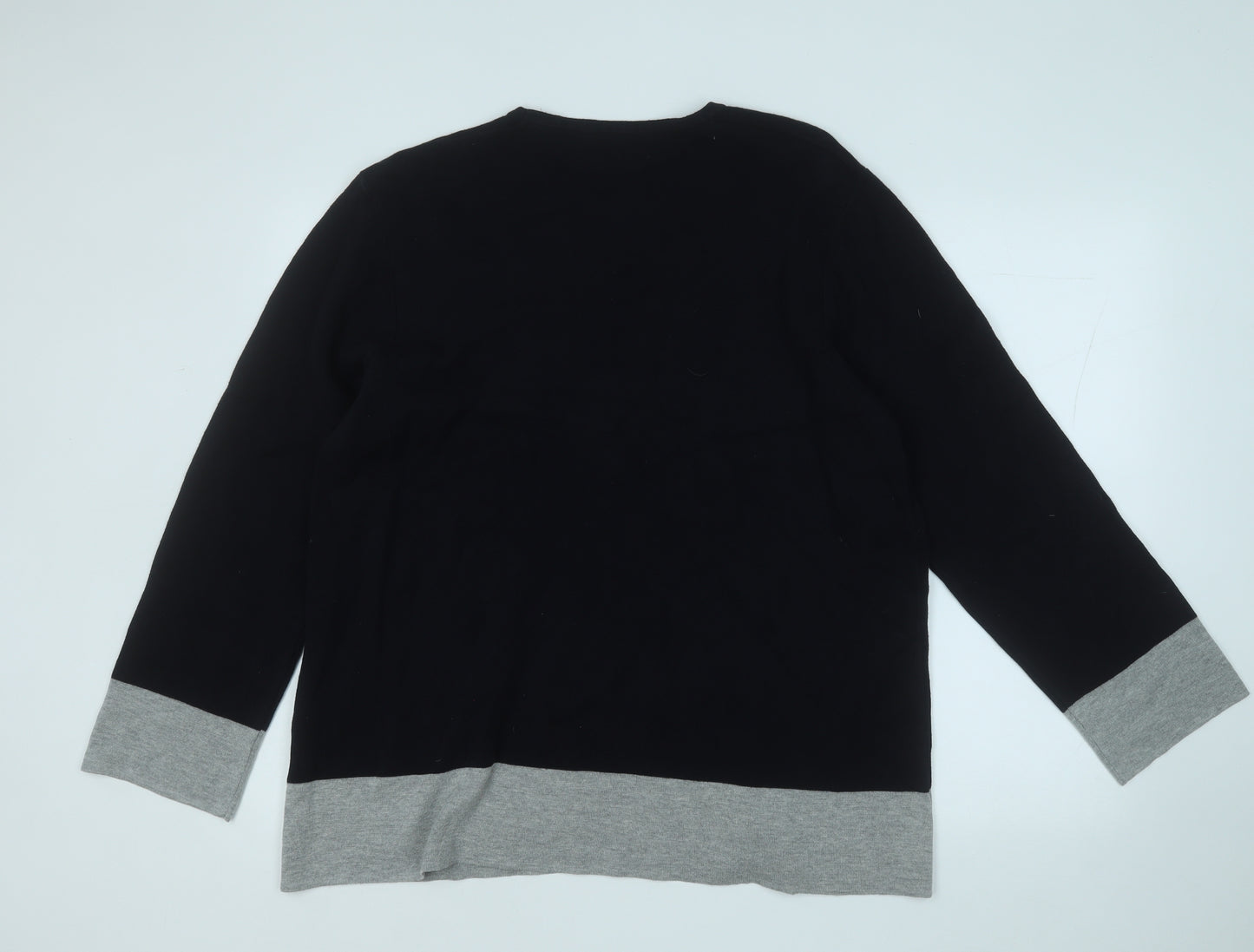 Preworn Womens Blue Round Neck  Acrylic Pullover Jumper Size 2XL