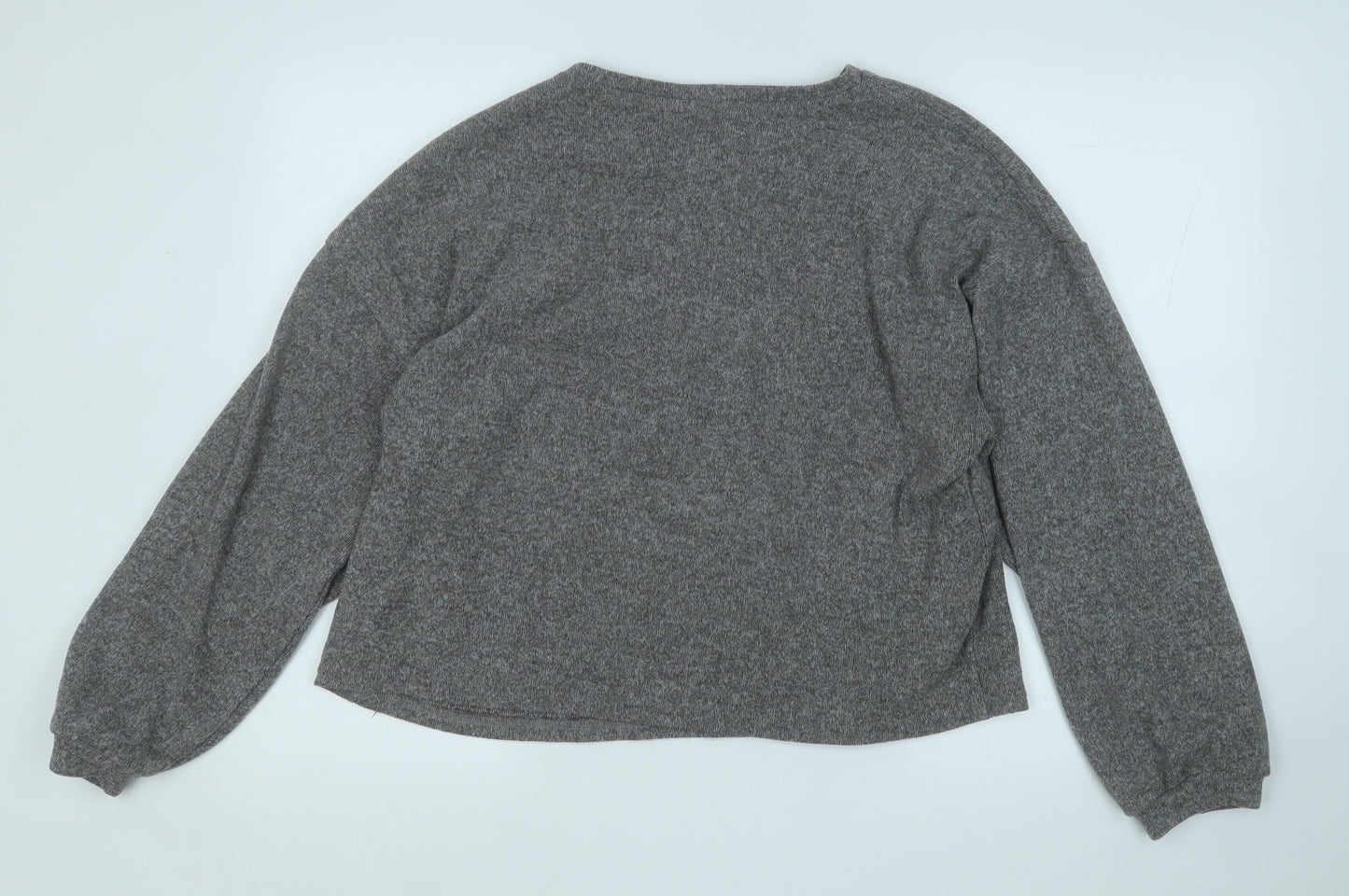 New Look Womens Grey Round Neck  Polyester Pullover Jumper Size L