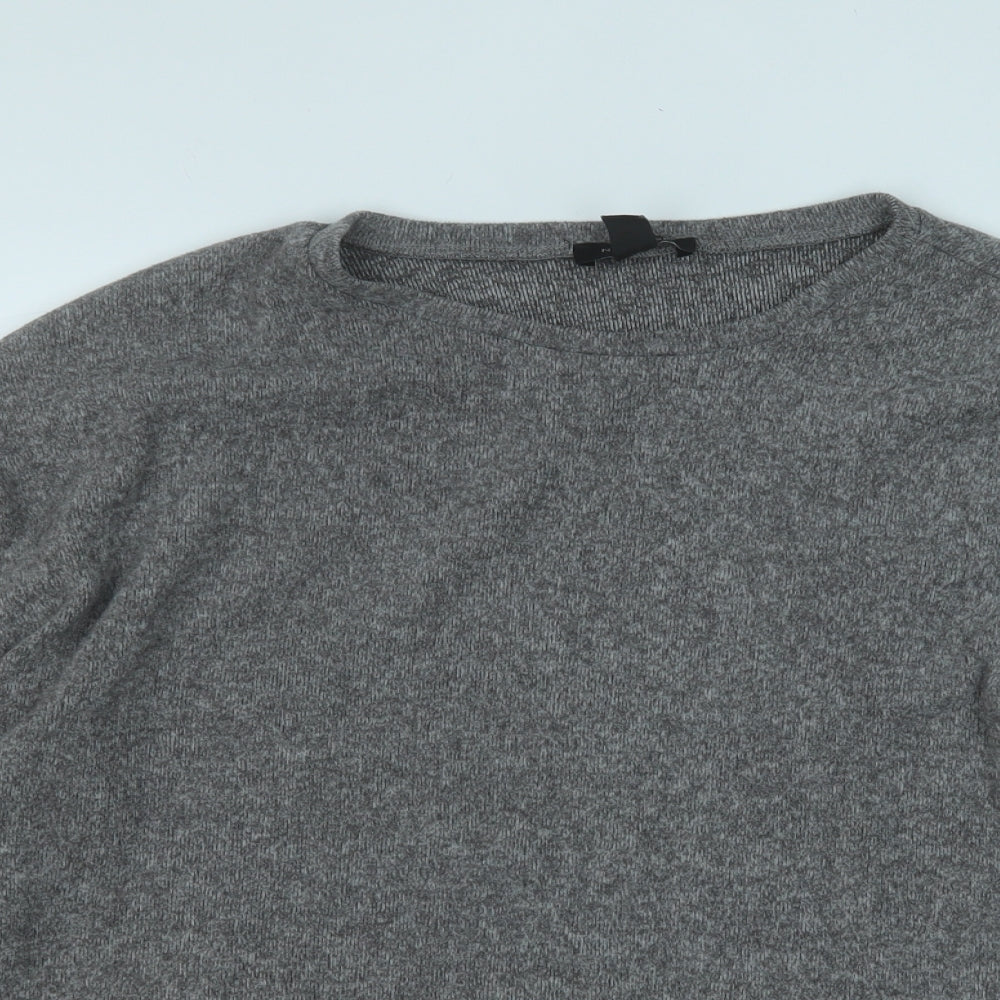 New Look Womens Grey Round Neck  Polyester Pullover Jumper Size L