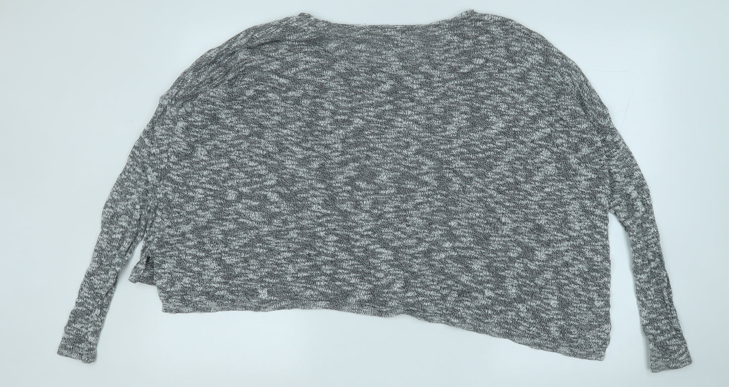 swell Womens Grey Round Neck Geometric Acrylic Pullover Jumper Size 10