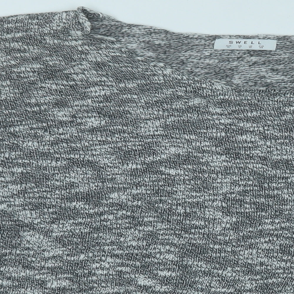 swell Womens Grey Round Neck Geometric Acrylic Pullover Jumper Size 10