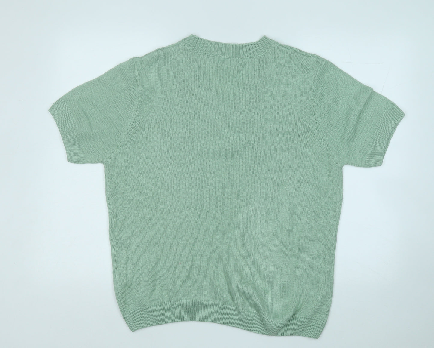 Damart Womens Green V-Neck  Acrylic Pullover Jumper Size 22