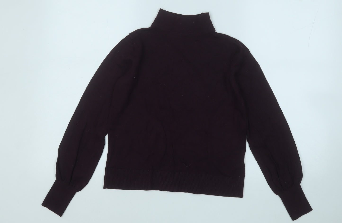 Topshop Womens Purple Mock Neck  Acrylic Pullover Jumper Size 6