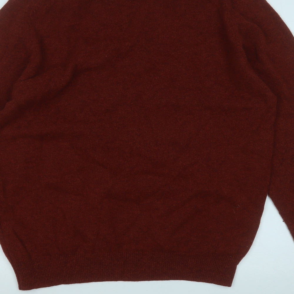 Blue Harbour Mens Orange Round Neck  Wool Pullover Jumper Size L