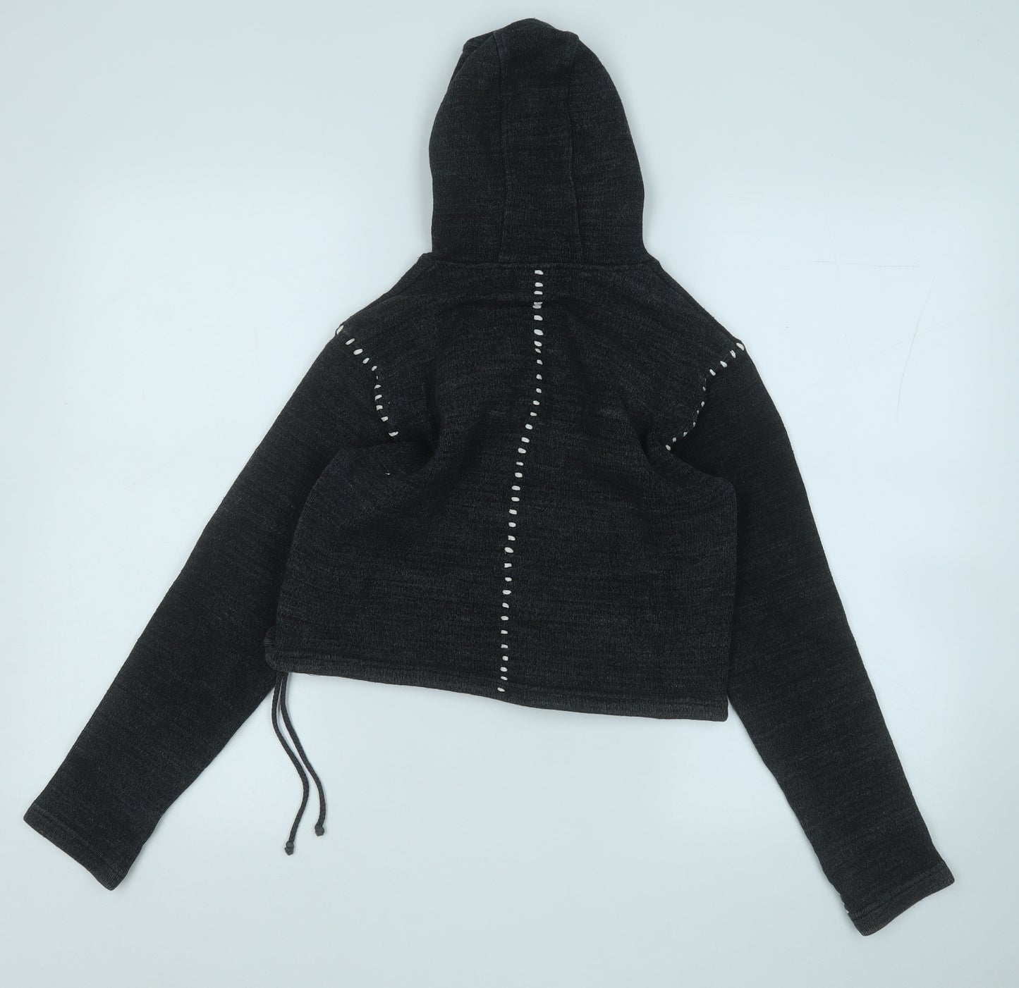 disaster Womens Grey  Cotton Pullover Hoodie Size S