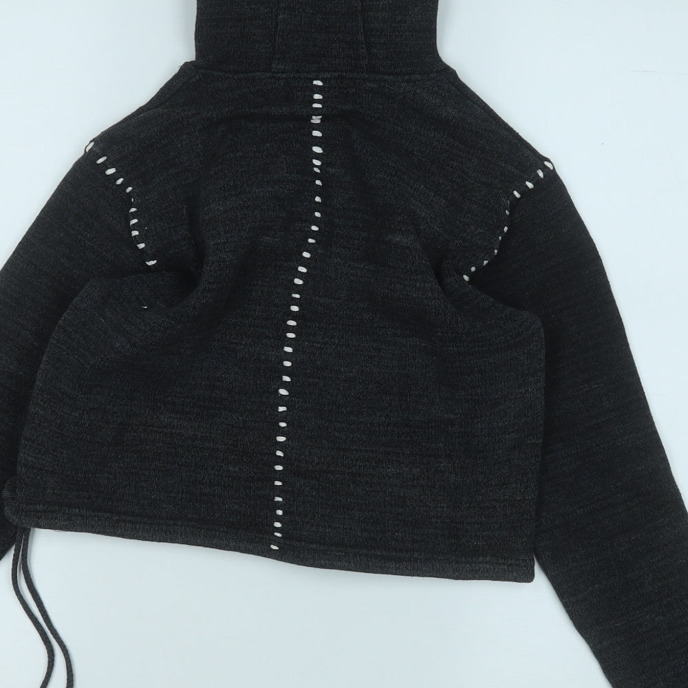 disaster Womens Grey  Cotton Pullover Hoodie Size S