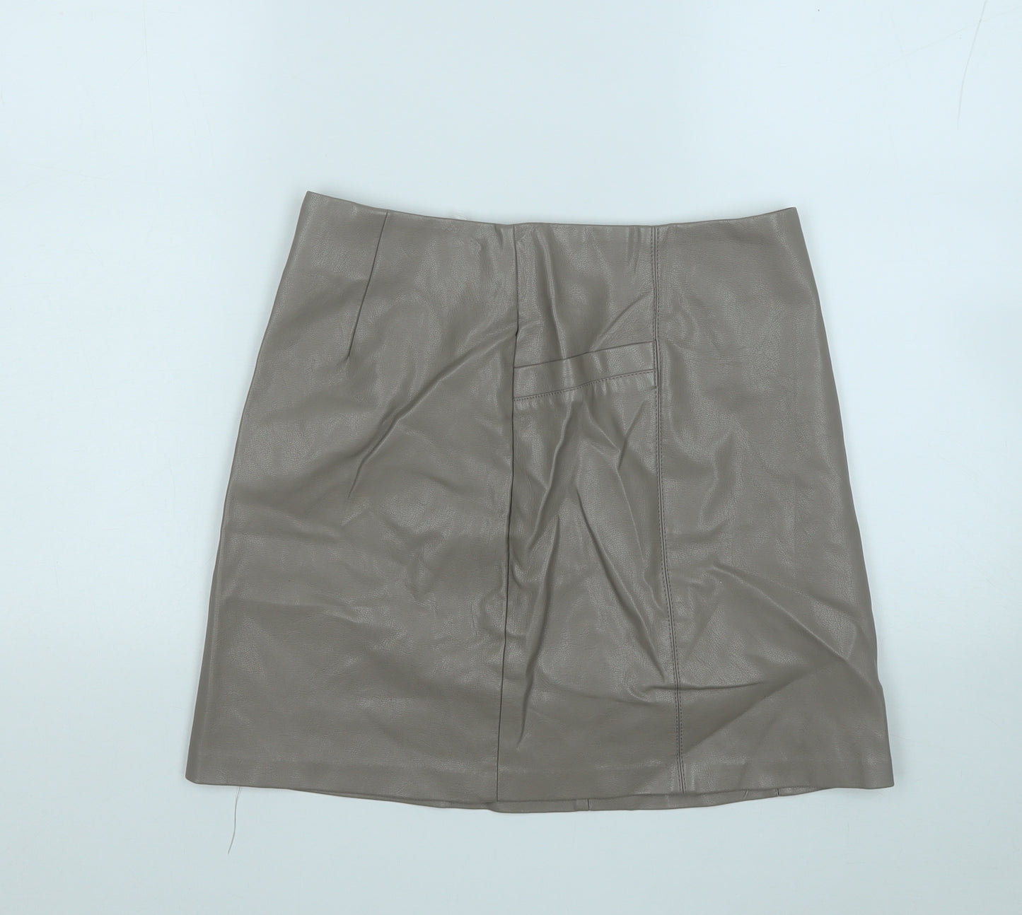 New Look Womens Brown  Polyester A-Line Skirt Size 8