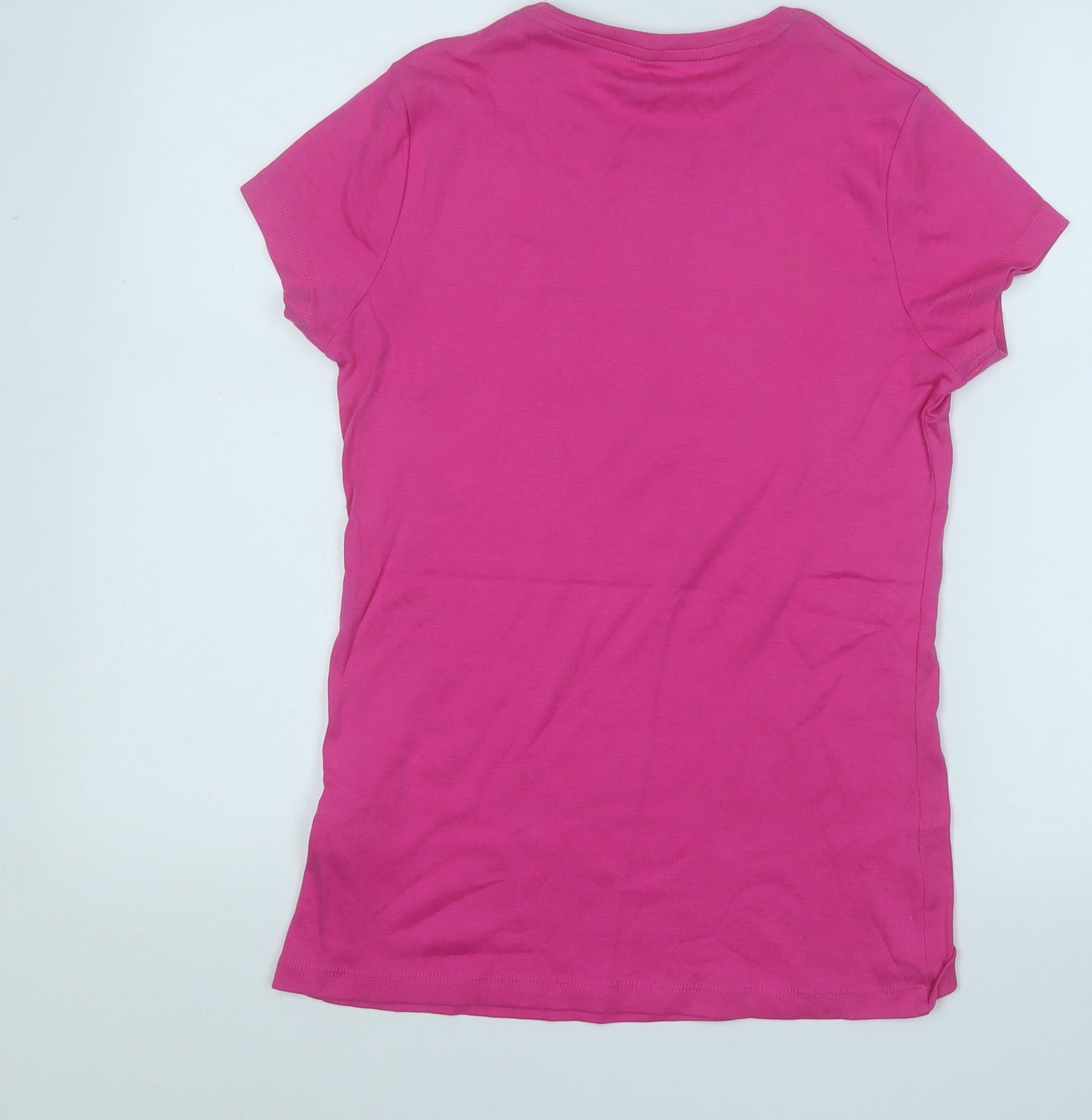 TU Womens Pink  Cotton Basic T-Shirt Size 14 Round Neck