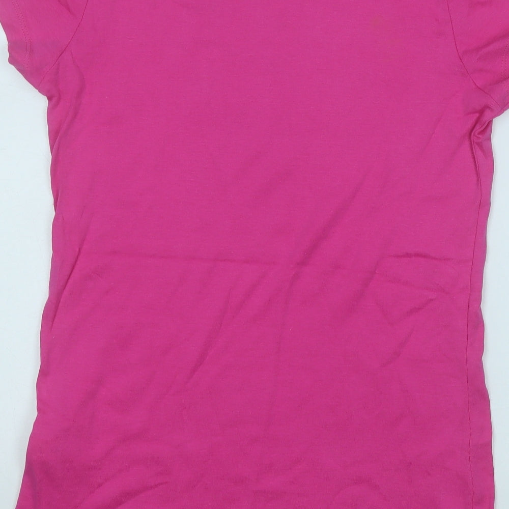 TU Womens Pink  Cotton Basic T-Shirt Size 14 Round Neck