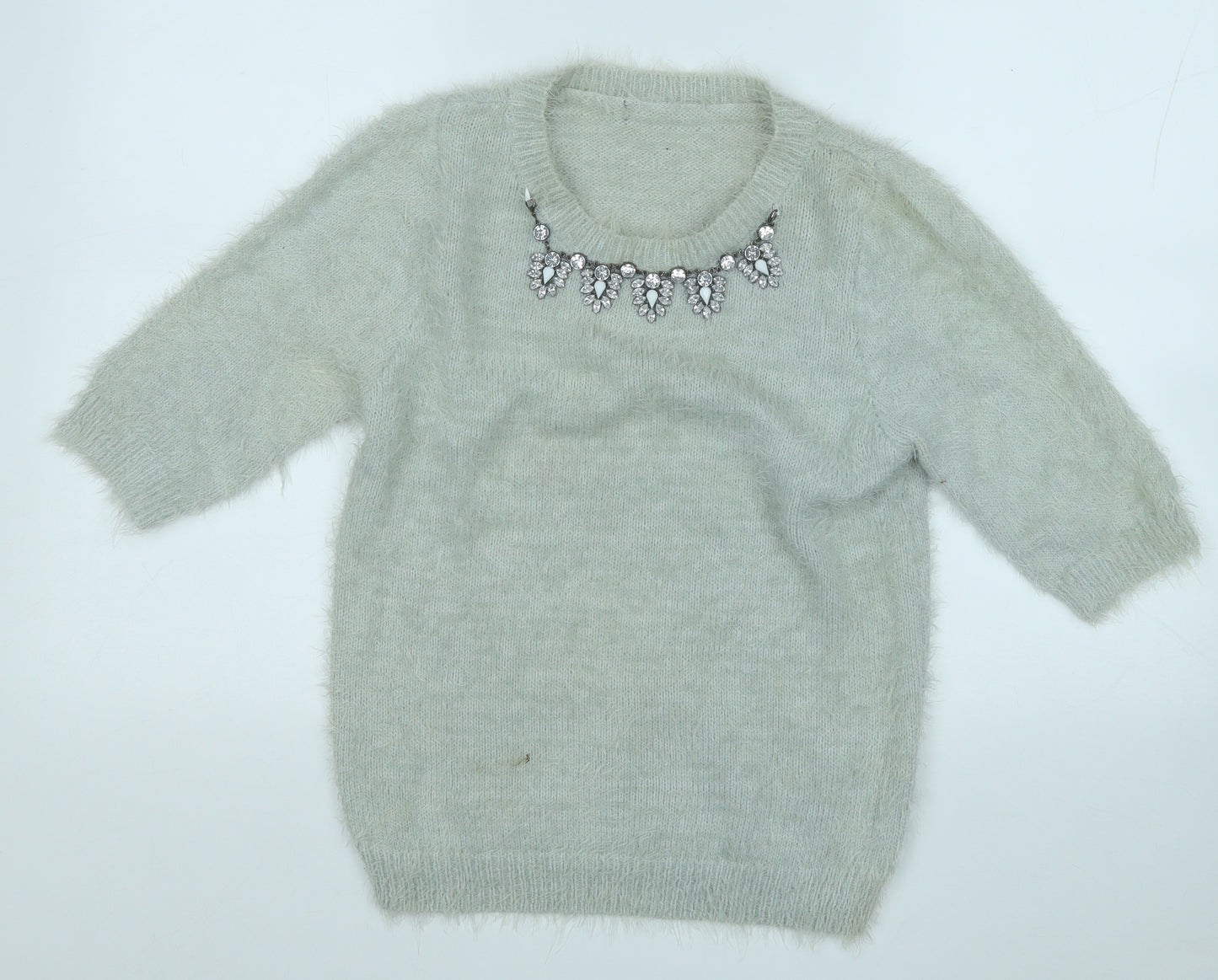 Atmosphere Womens Green Round Neck  Nylon Pullover Jumper Size 12