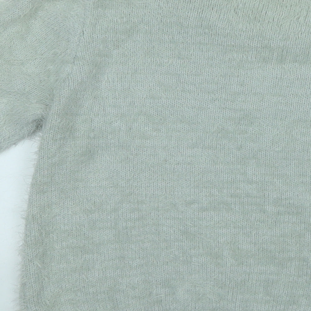 Atmosphere Womens Green Round Neck  Nylon Pullover Jumper Size 12