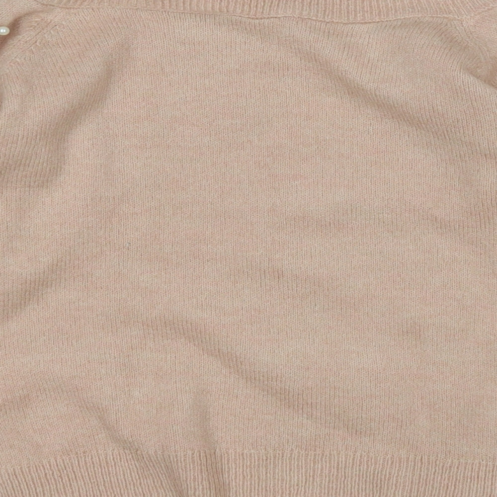 Next  Womens Pink Round Neck Geometric Acrylic Pullover Jumper Size 6