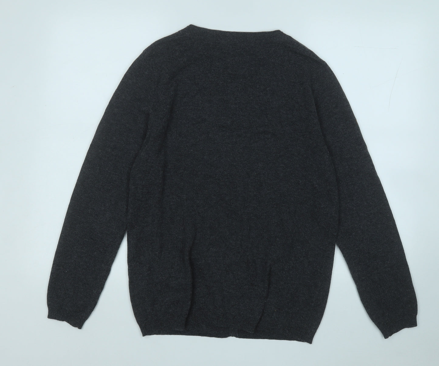 Nomad Womens Grey Round Neck  Wool Cardigan Jumper Size M