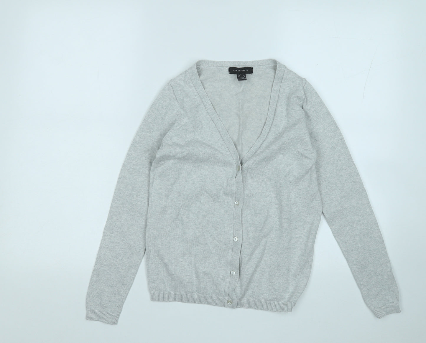 Atmosphere Womens Grey V-Neck  Cotton Pullover Jumper Size 6