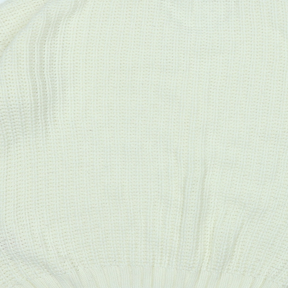 Peacocks Womens Yellow Round Neck  Acrylic Pullover Jumper Size L