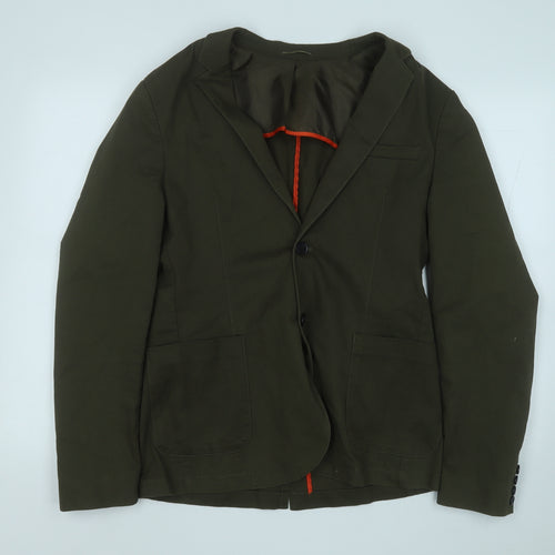 River Island Mens Green  Cotton Jacket Suit Jacket Size 40
