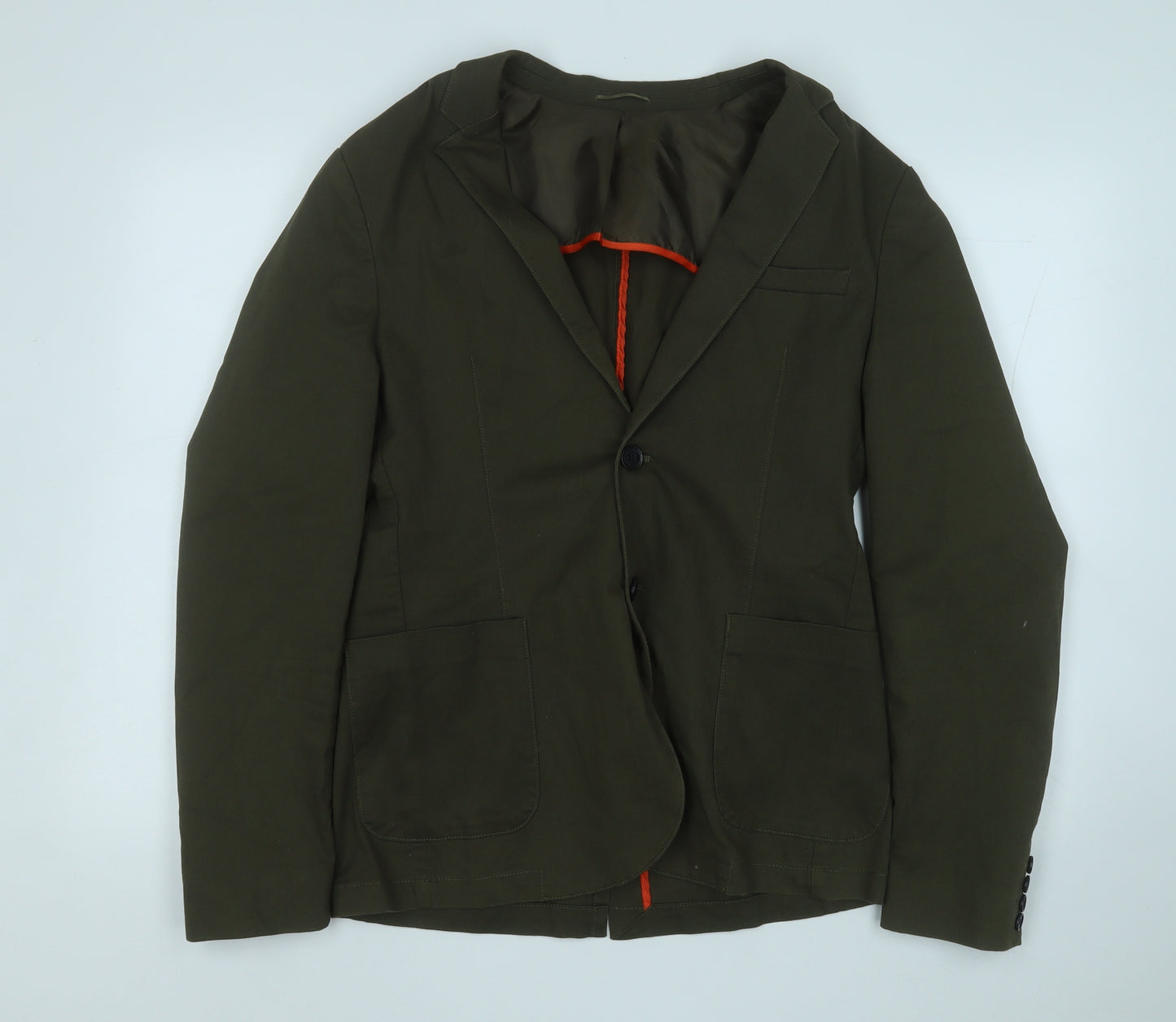 River Island Mens Green  Cotton Jacket Suit Jacket Size 40