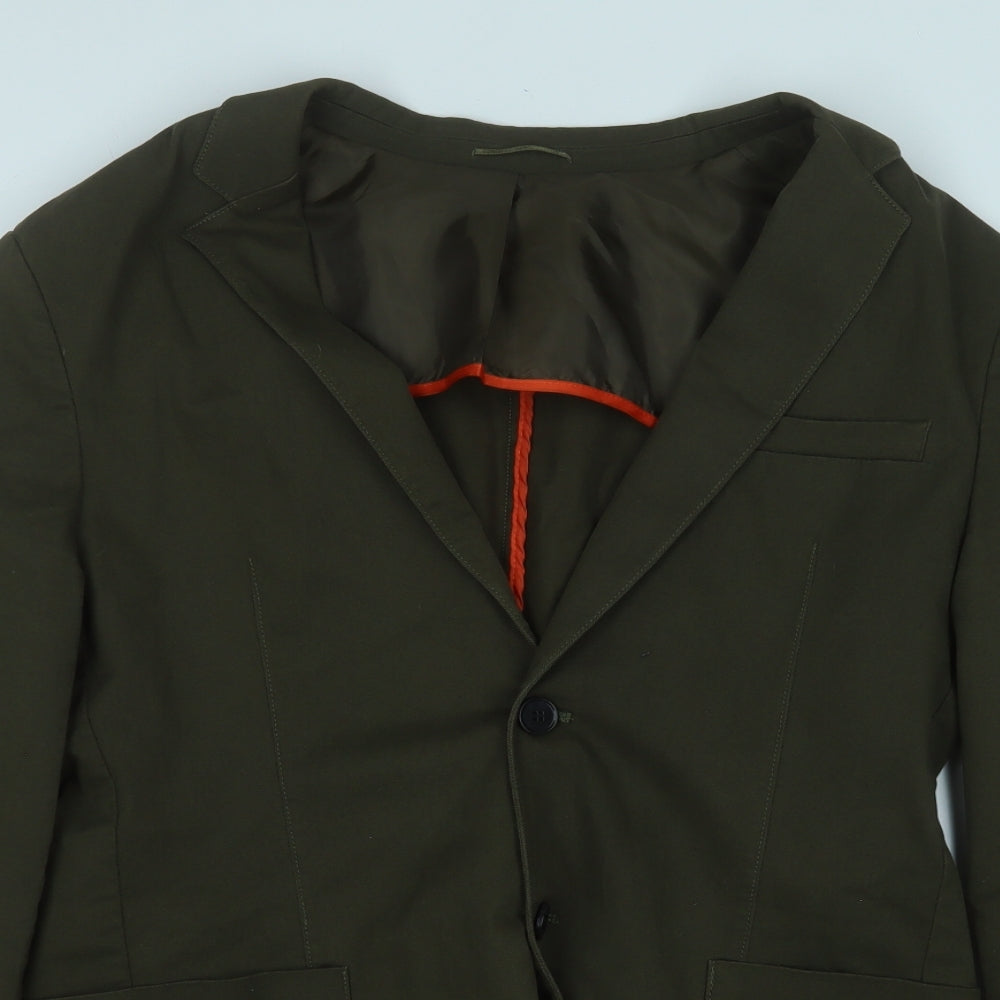 River Island Mens Green  Cotton Jacket Suit Jacket Size 40