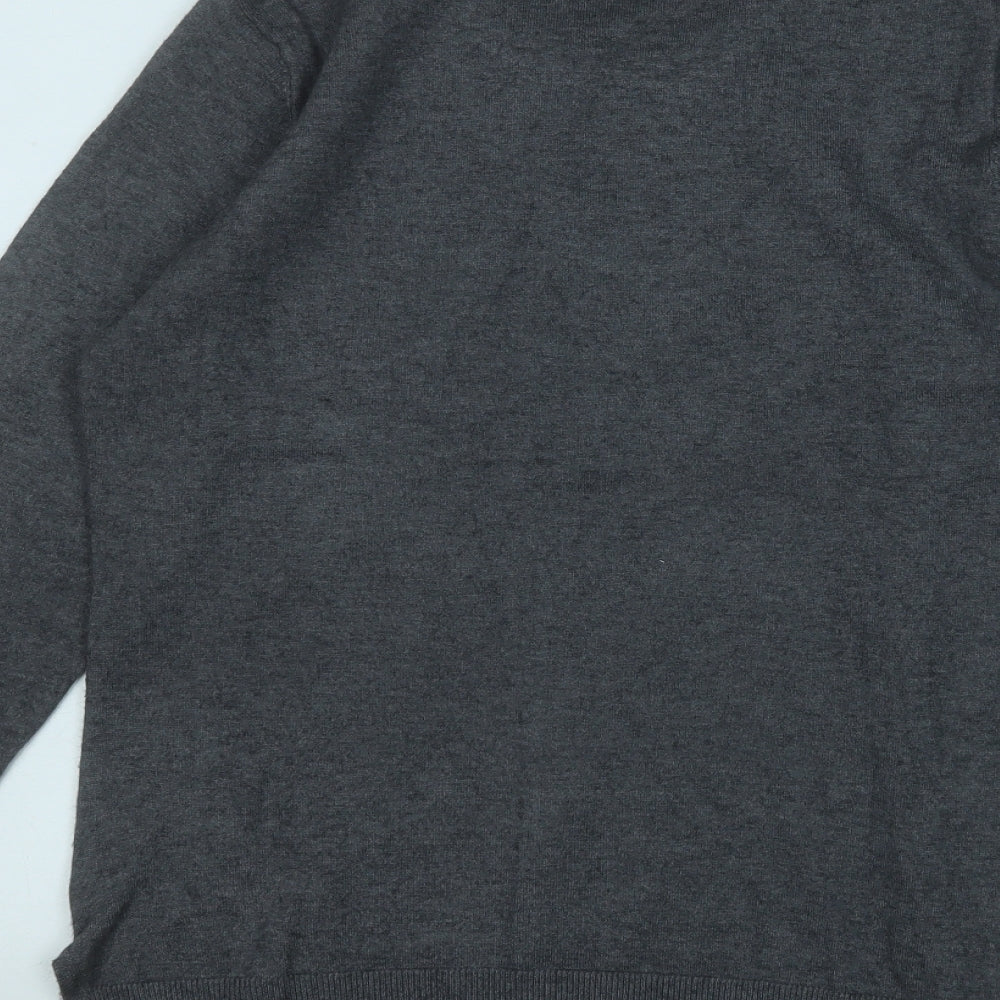 Mud Flower Womens Grey Round Neck  Polyester Pullover Jumper Size M   - Love Heart