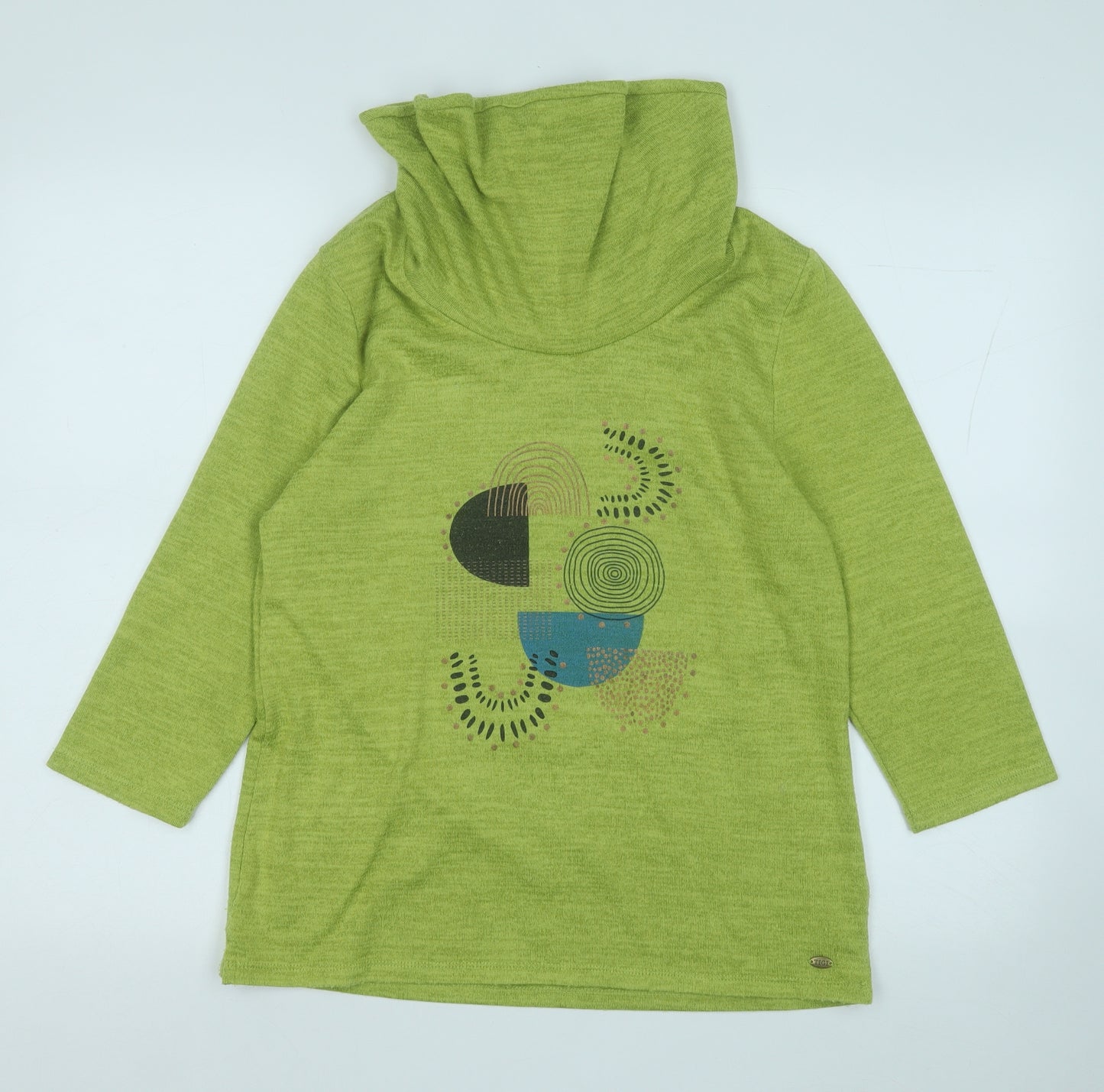 TIGI Womens Green Roll Neck  Polyester Pullover Jumper Size 10