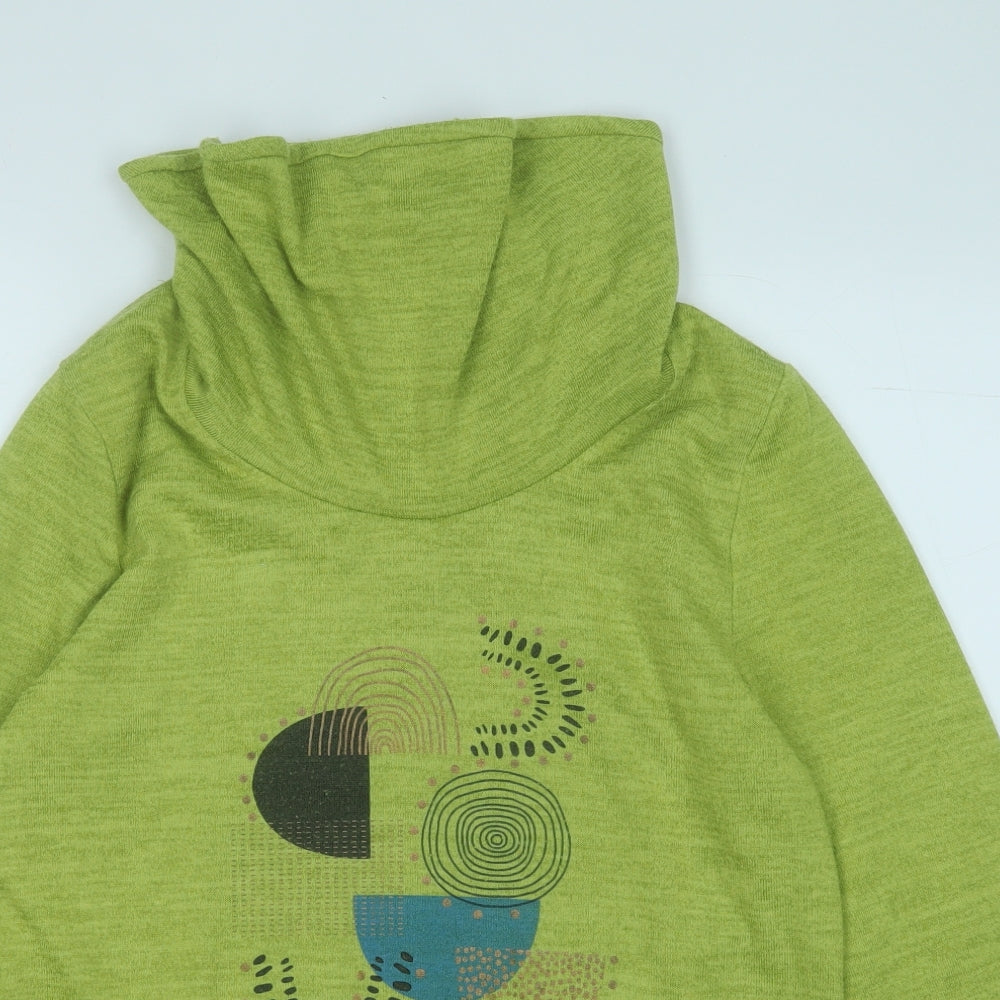 TIGI Womens Green Roll Neck  Polyester Pullover Jumper Size 10