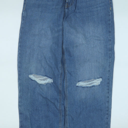 F&F Womens Blue  Cotton Straight Jeans Size 10 L31 in Regular