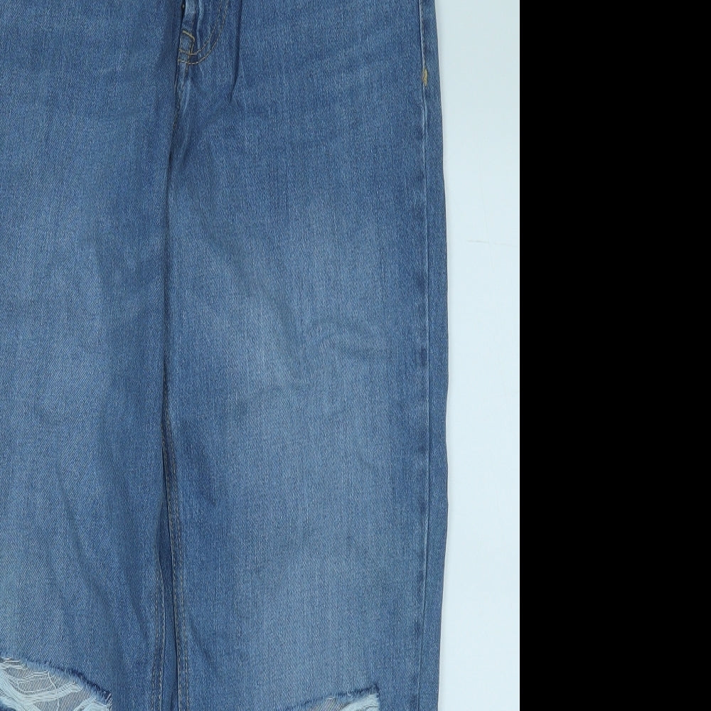 F&F Womens Blue  Cotton Straight Jeans Size 10 L31 in Regular