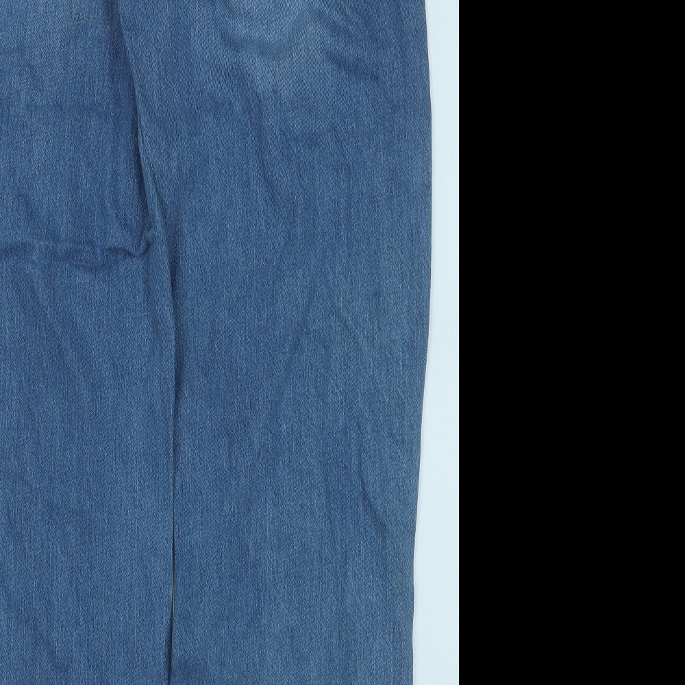 F&F Womens Blue  Cotton Straight Jeans Size 10 L31 in Regular