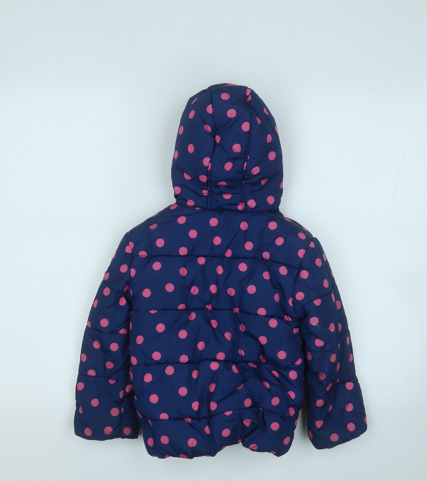 George Girls Blue Polka Dot  Puffer Jacket Coat Size 3-4 Years