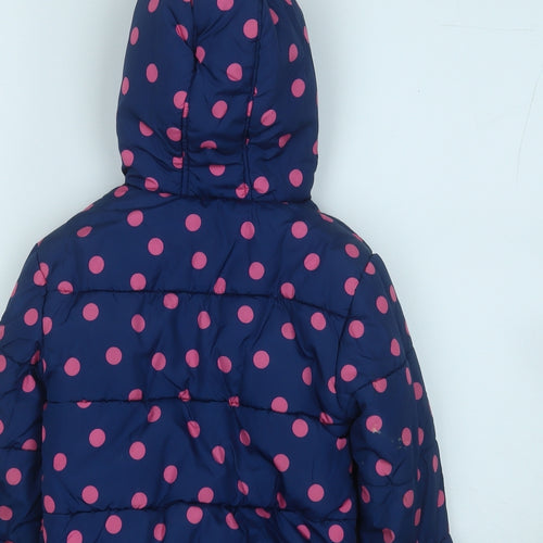 George Girls Blue Polka Dot  Puffer Jacket Coat Size 3-4 Years