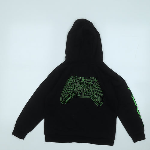 Primark Boys Black  Cotton Pullover Hoodie Size 8-9 Years   - Xbox