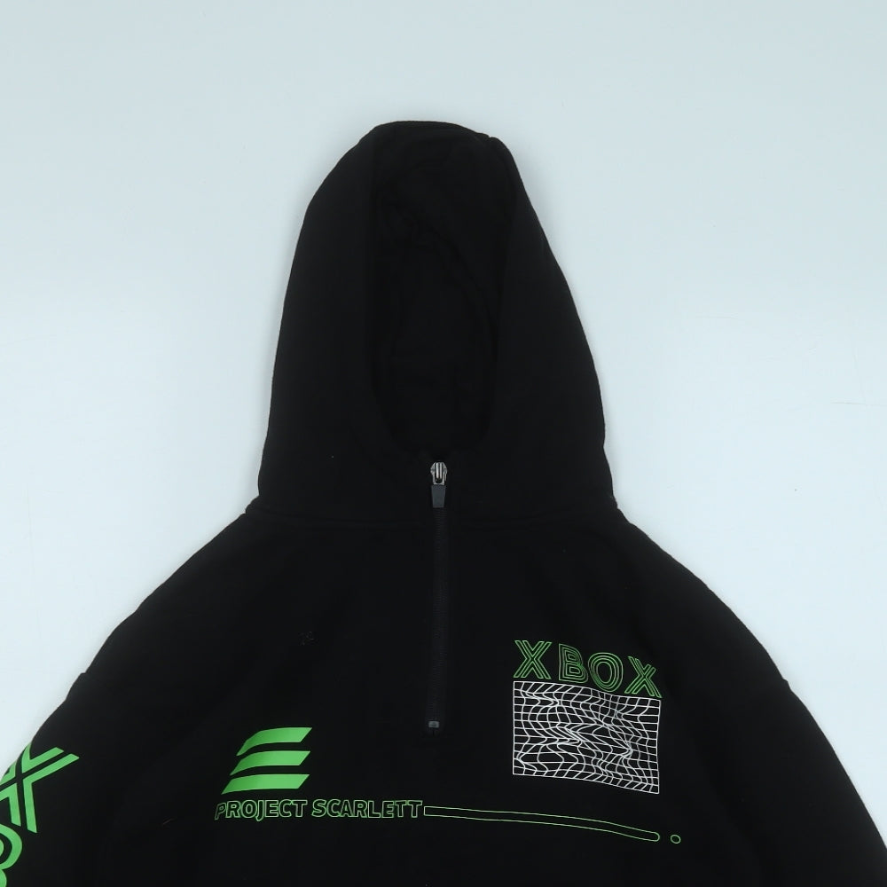 Primark Boys Black  Cotton Pullover Hoodie Size 8-9 Years   - Xbox
