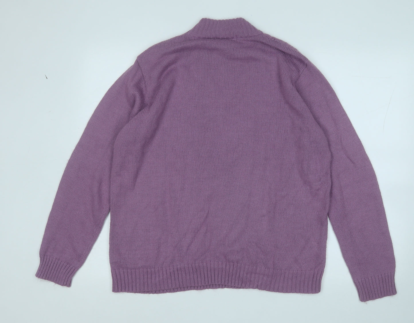 Berkertex Womens Purple Round Neck  Acrylic Pullover Jumper Size 18
