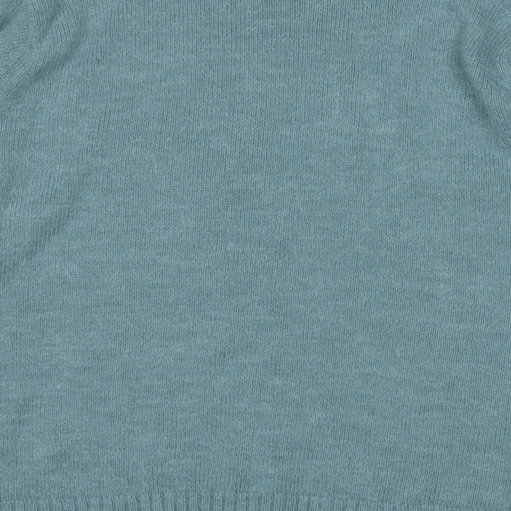 Berkertex Womens Blue Mock Neck  Acrylic Pullover Jumper Size 18