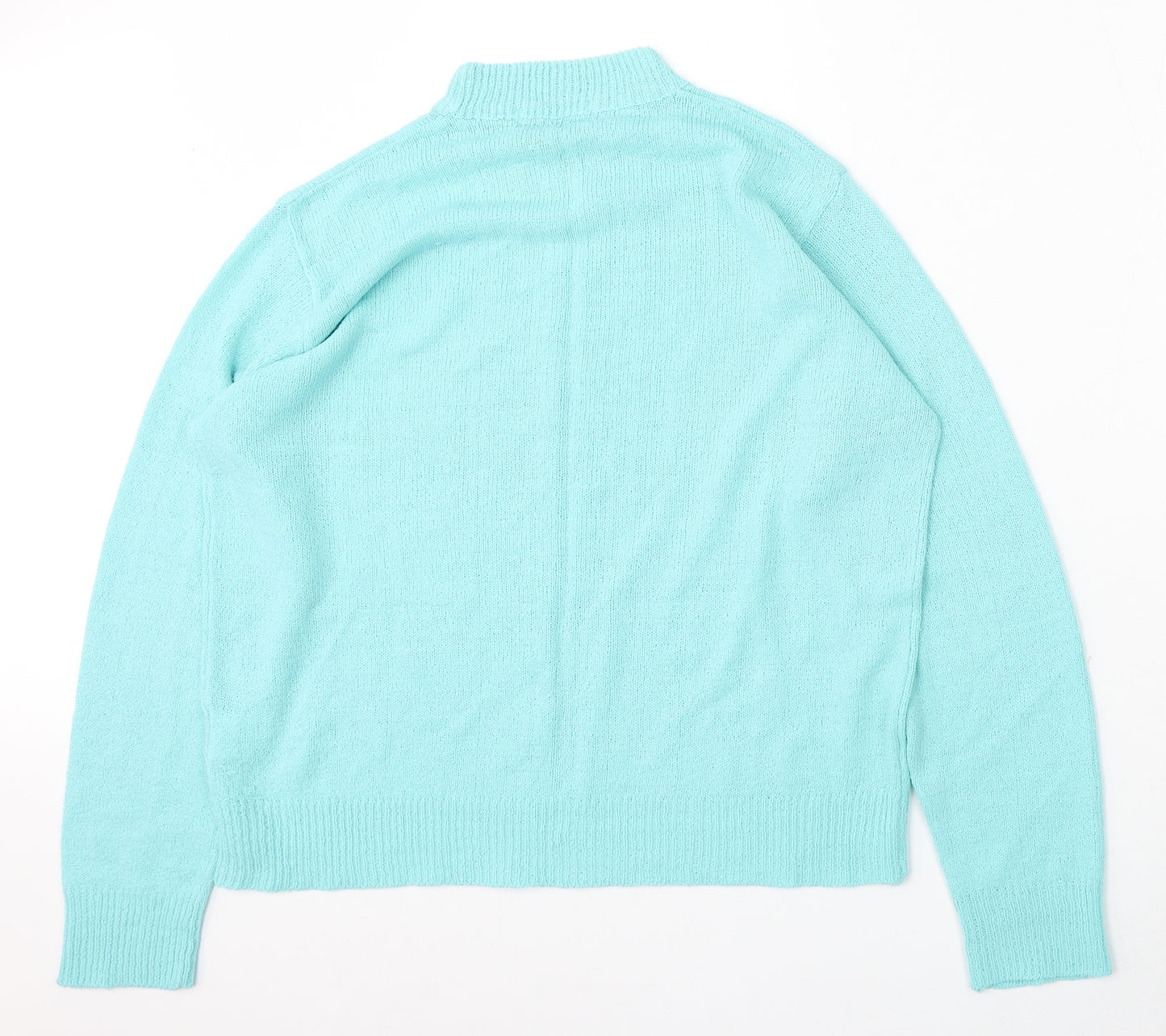 Classics Womens Blue Round Neck  Acrylic Pullover Jumper Size 16