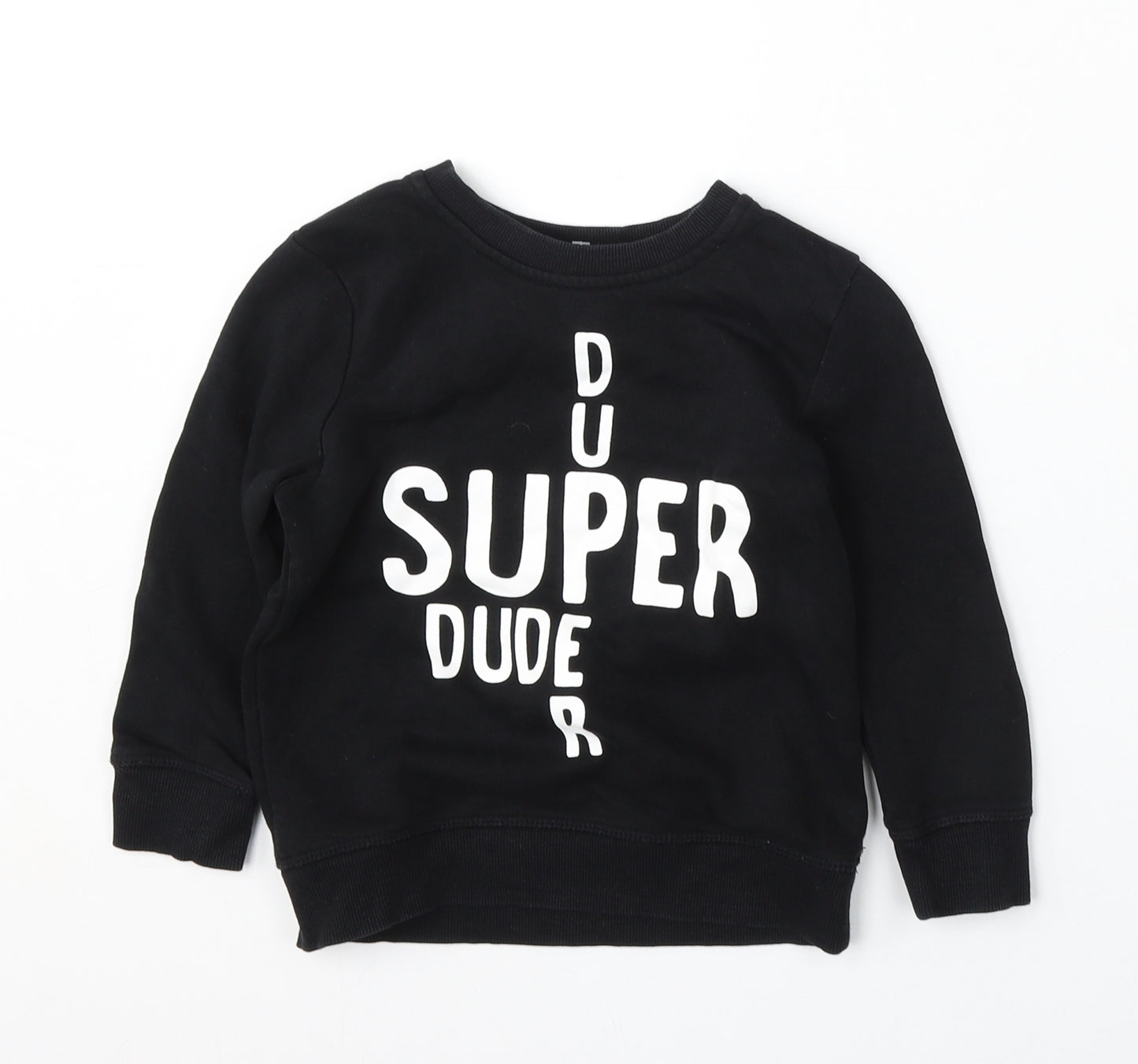 George Boys Black  Cotton Pullover Sweatshirt Size 3-4 Years