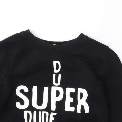 George Boys Black  Cotton Pullover Sweatshirt Size 3-4 Years