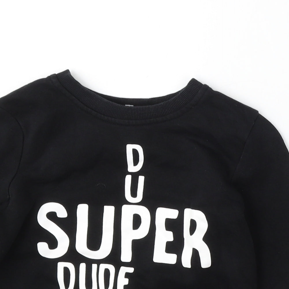 George Boys Black  Cotton Pullover Sweatshirt Size 3-4 Years