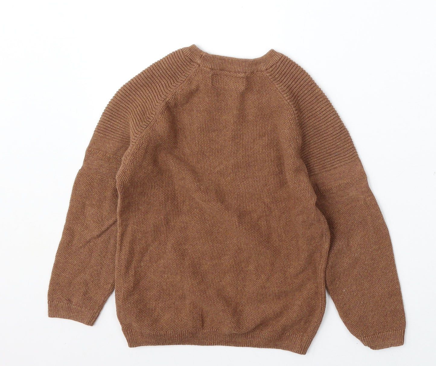 NEXT Boys Brown Round Neck  Cotton Pullover Jumper Size 6 Years