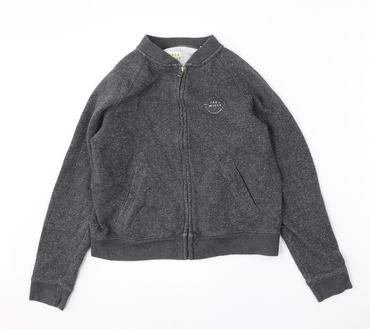 Jack Wills Womens Grey   Bomber Jacket Jacket Size 12  Zip