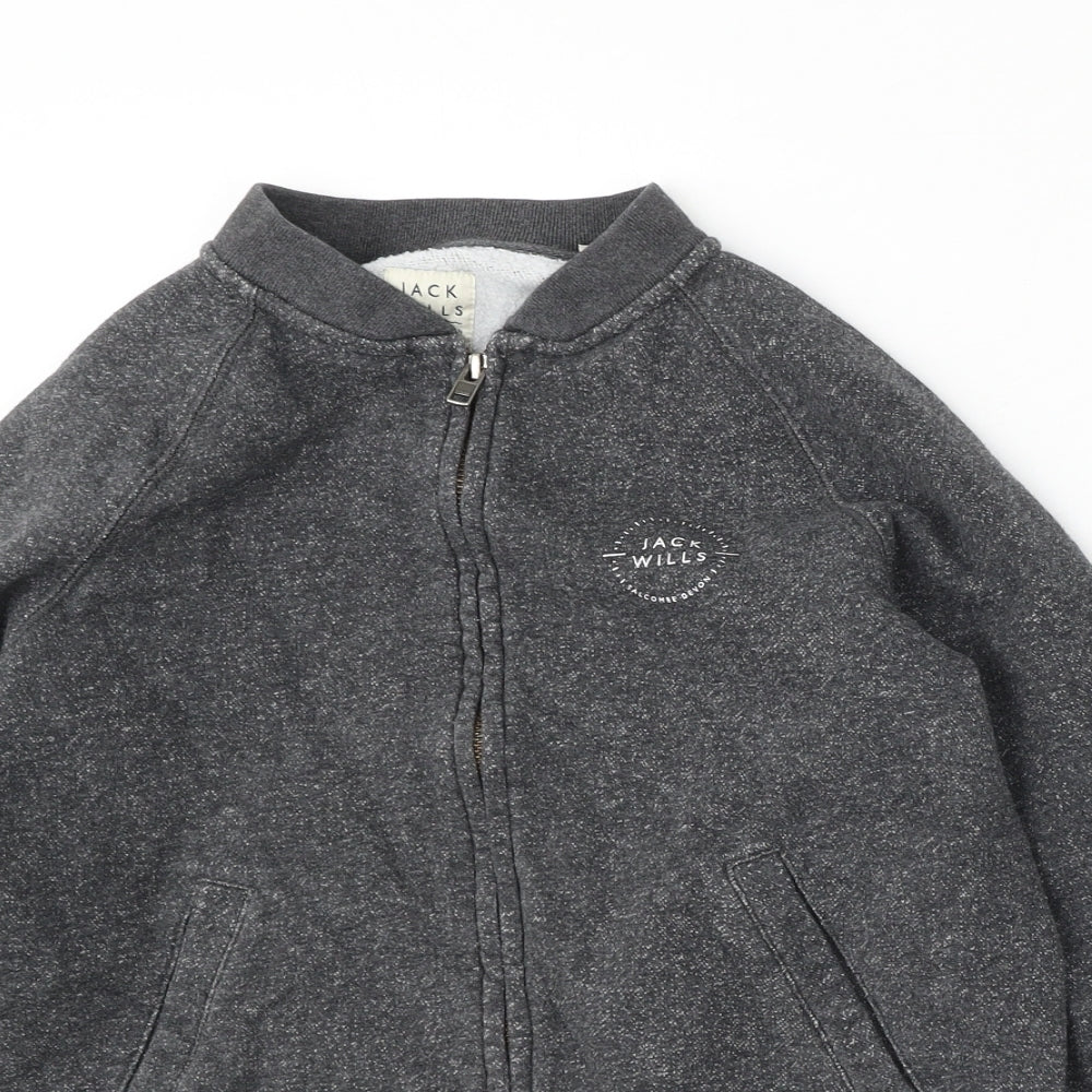 Jack Wills Womens Grey   Bomber Jacket Jacket Size 12  Zip